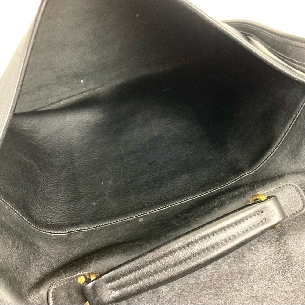 Coach Black Leather Messenger Bag with Gold Hardware - Picture 4 of 9
